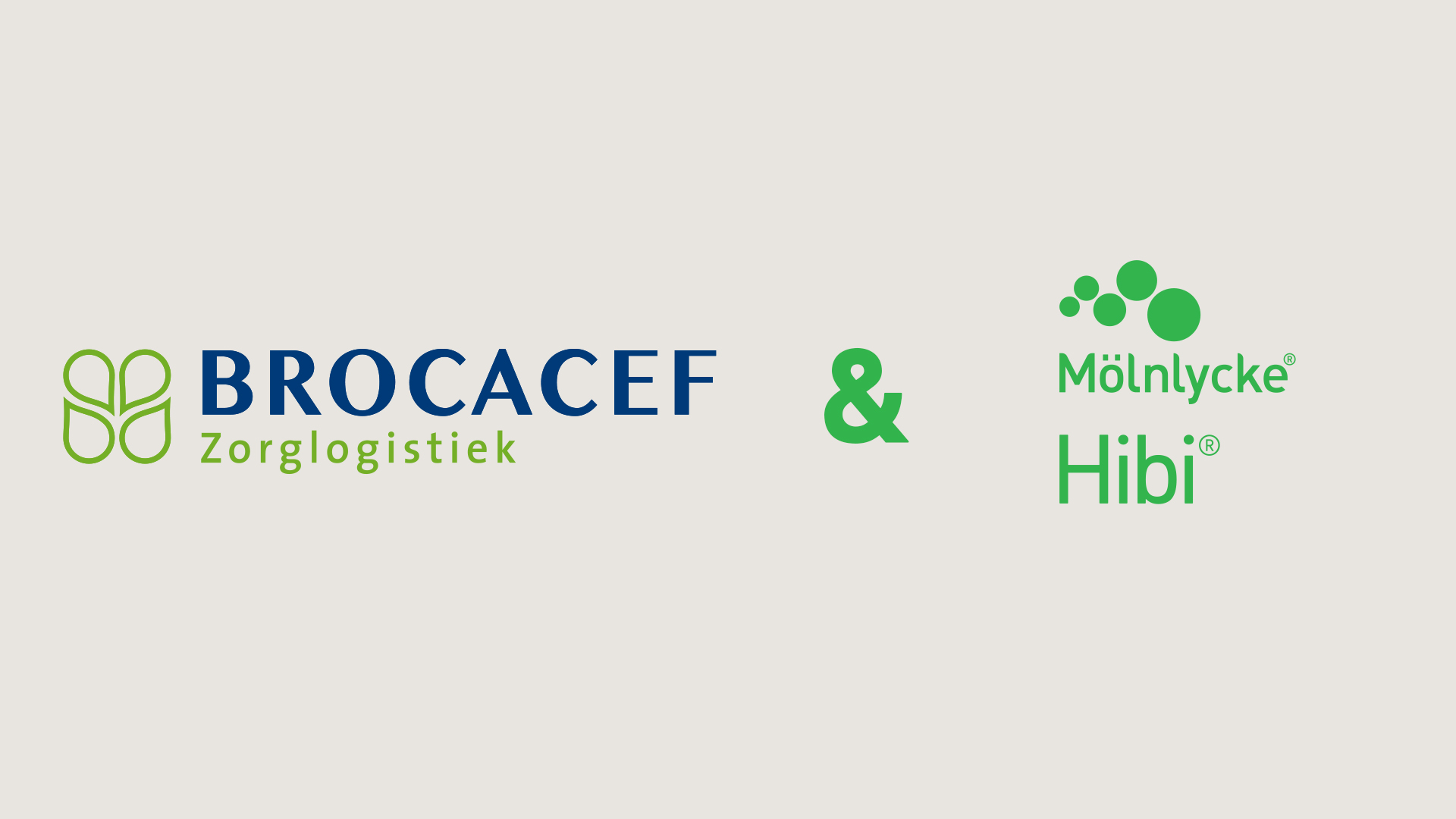 Logo's van Brocacef en Mölnlycke Hibi