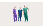 Three clinicians wearing BARRIER® Scrub Suit – extra comfort